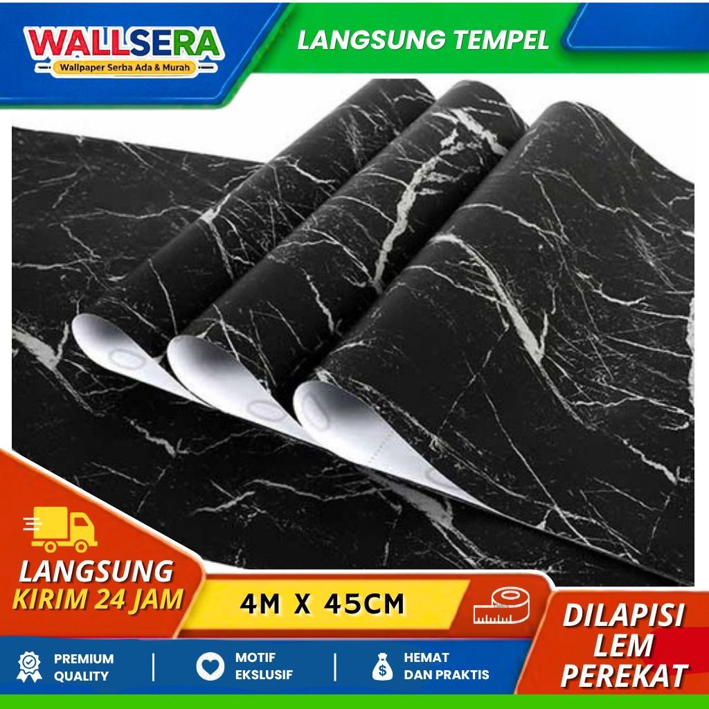 Wallpaper Dinding Motif Marmer Stiker PVC Rumah Minimalis Modern Premium