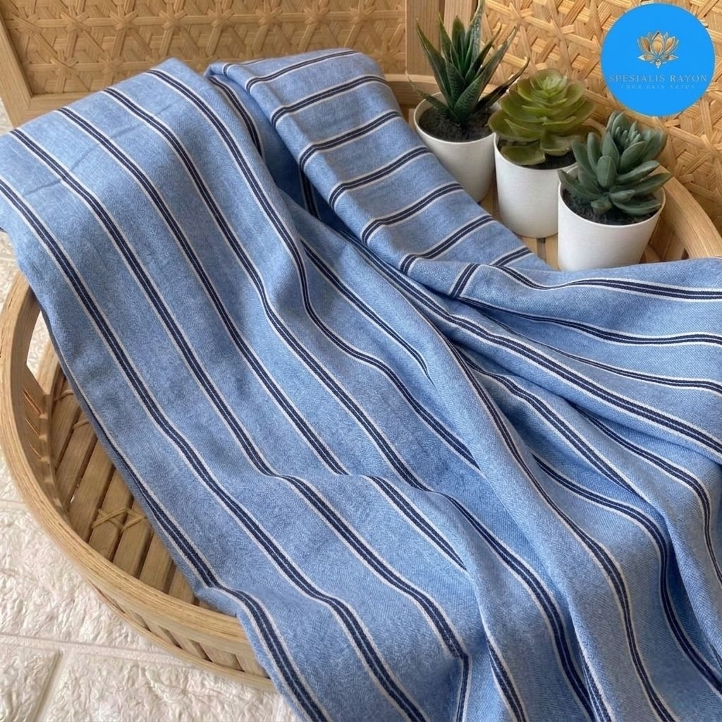 kain katun rayon twill premium - kain katun rayon twil motif salur premium - kain katun twill origin