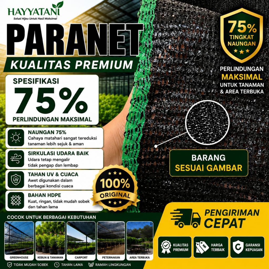 paranet import 75% lebar 3 meter (eceran)