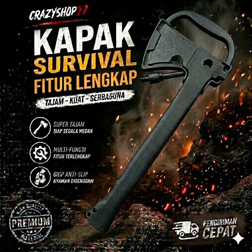 Kapak survival fitur lengkap / kapak survival / kapak multifungsi