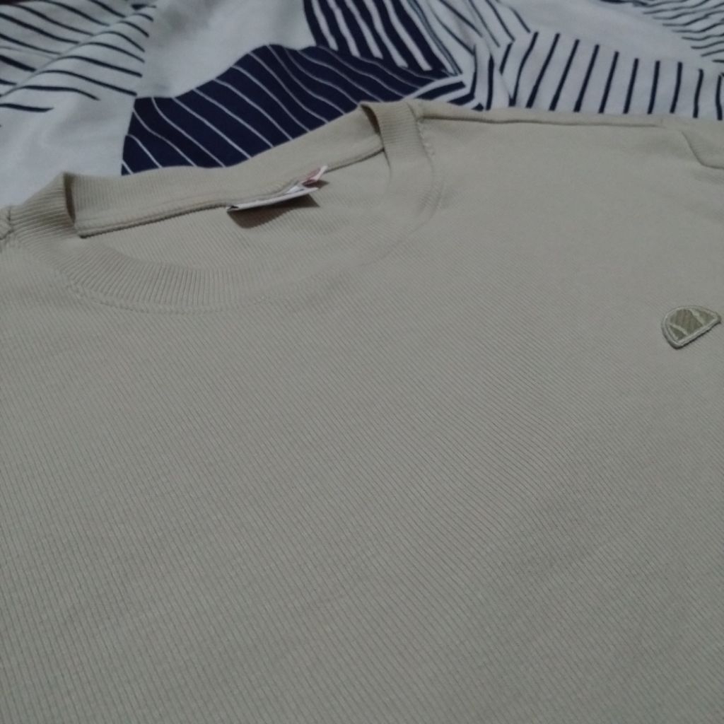 Ellesse Sartoria Tennis TShirt Stretch Kaos Tenis/Padel Pria Coklat Krem/Cream Beige