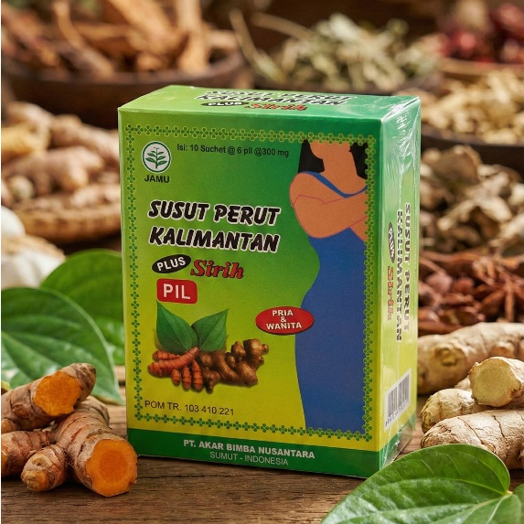 Pil Susut Perut Kalimantan Plus Sirih - Peluntur Lemak / Pil Diet Alami Pria Wanita / Atasi Perut Bu