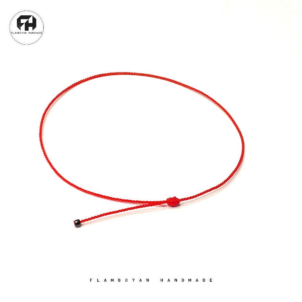 Gelang tali tipis redline single layer premium, gelang tali merah, gelang merah tipis, gelang khatsu