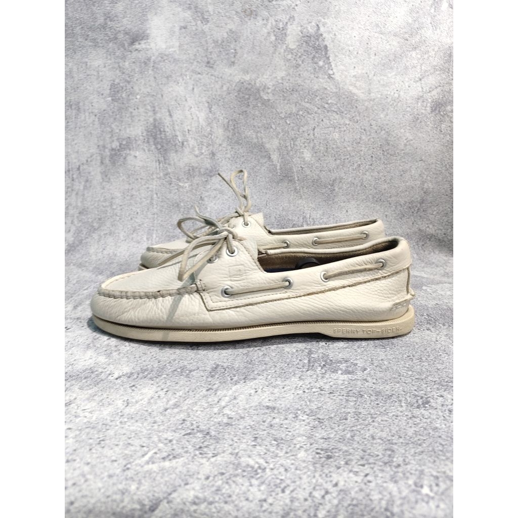SEPATU LOAFER SPERRY TOP SIDER A/O 2-EYE WHITE SECOND ORIGINAL LIKE NEW