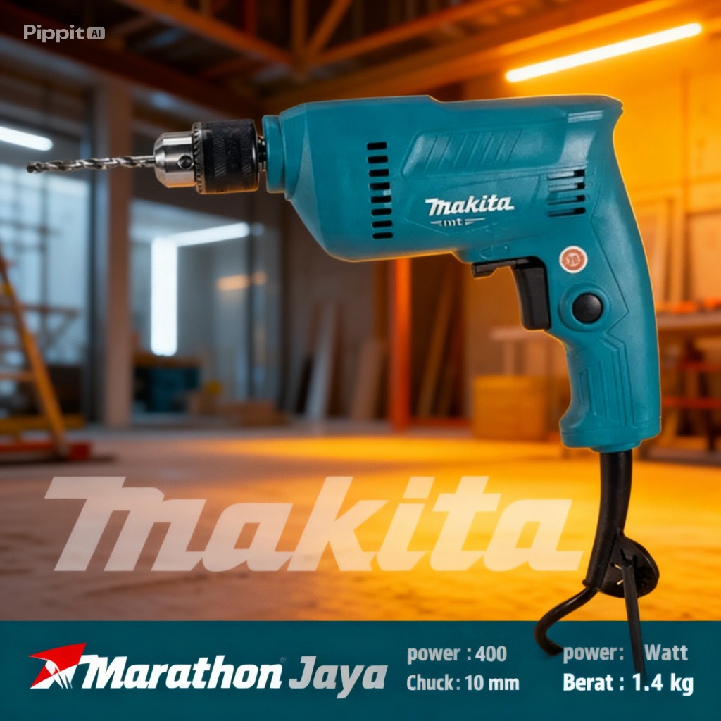 Bor listrik Makita m0600b m 0600b bor 10 mm bolak balik original MAKITA power