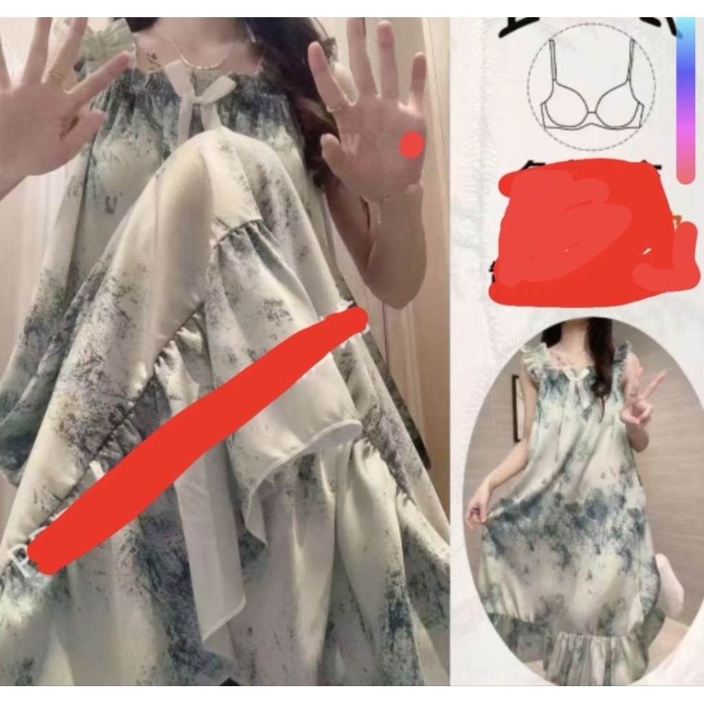 Stelan Baju Tidur Kensi Tali Satu/fashion wanita/baju tidur murah