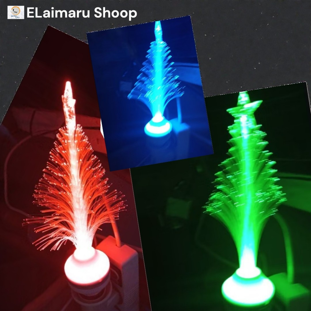Lampu Tidur LED Mini Model Pohon Natal Fiber Optik / Lampu Hias Kamar Tidur Colok