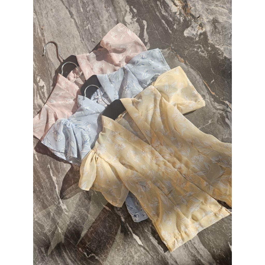 Kebaya Anak Perempuan Sifon Korea Motif Bunga Baju Adat Bali
