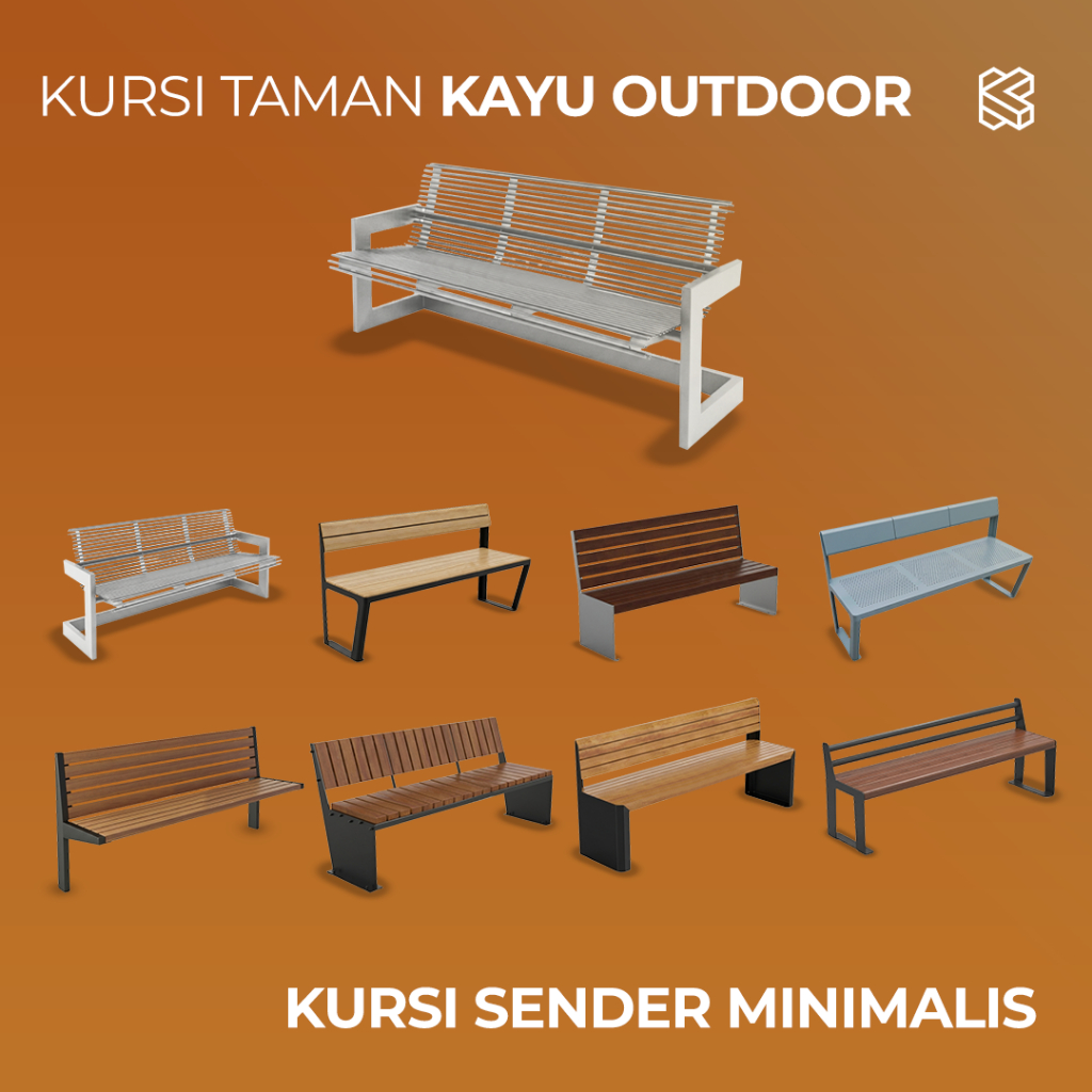 Kursi Taman Kayu Outdoor – Kursi Sender Minimalis | Kitanata