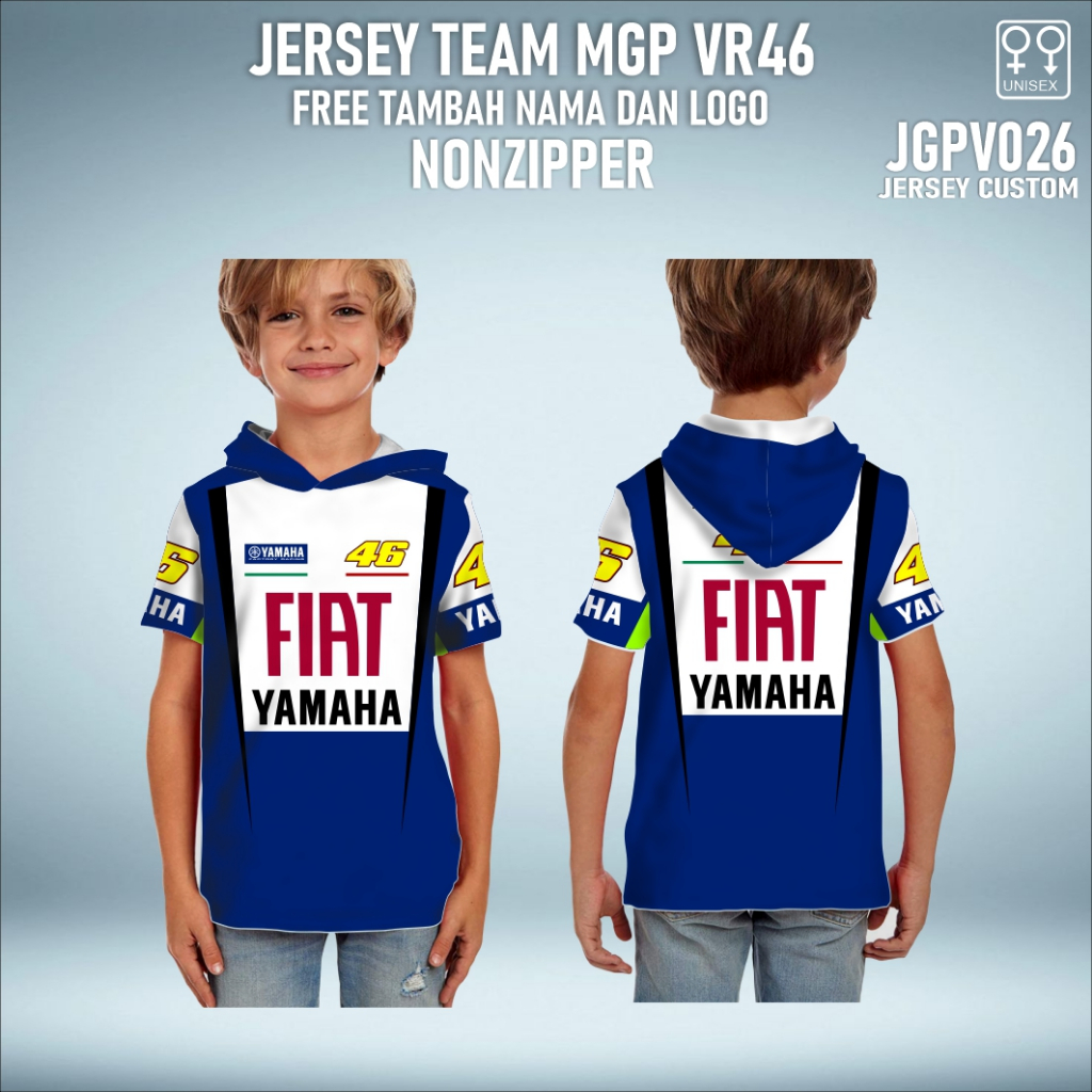 Jersey hoodie anak team motogp 026 team VR46 free custom