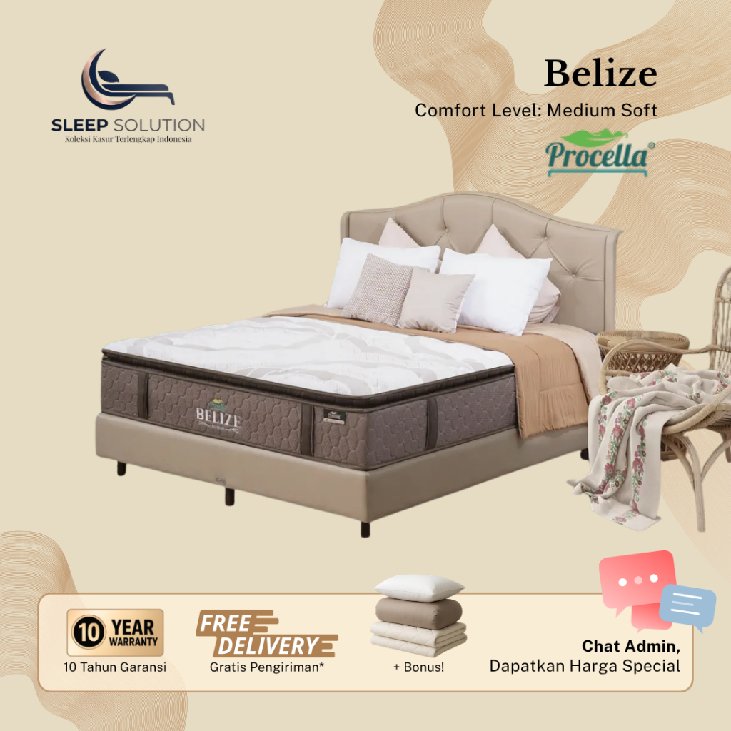 PROCELLA BELIZE I  Kasur Spring Bed | Matras Premium | 100x200, 120x200, 160x200, 180x200, 200x200
