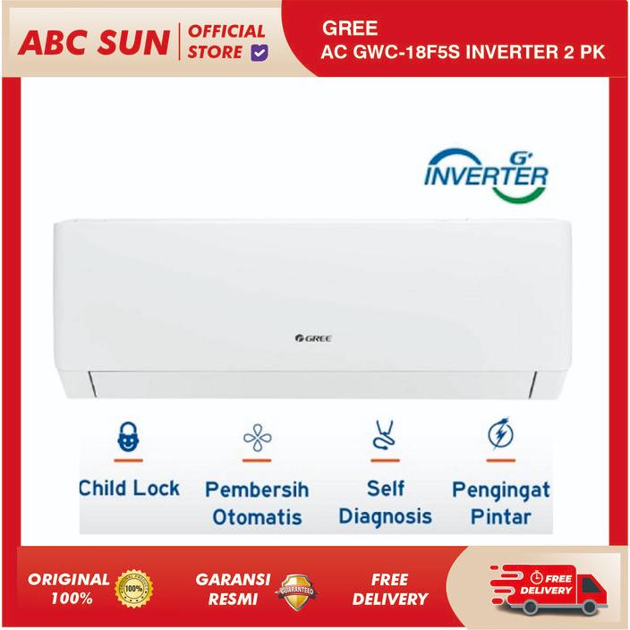 Gree GWC18F5S Air Conditioner 2 Pk Inverter Fast cooling Turbo