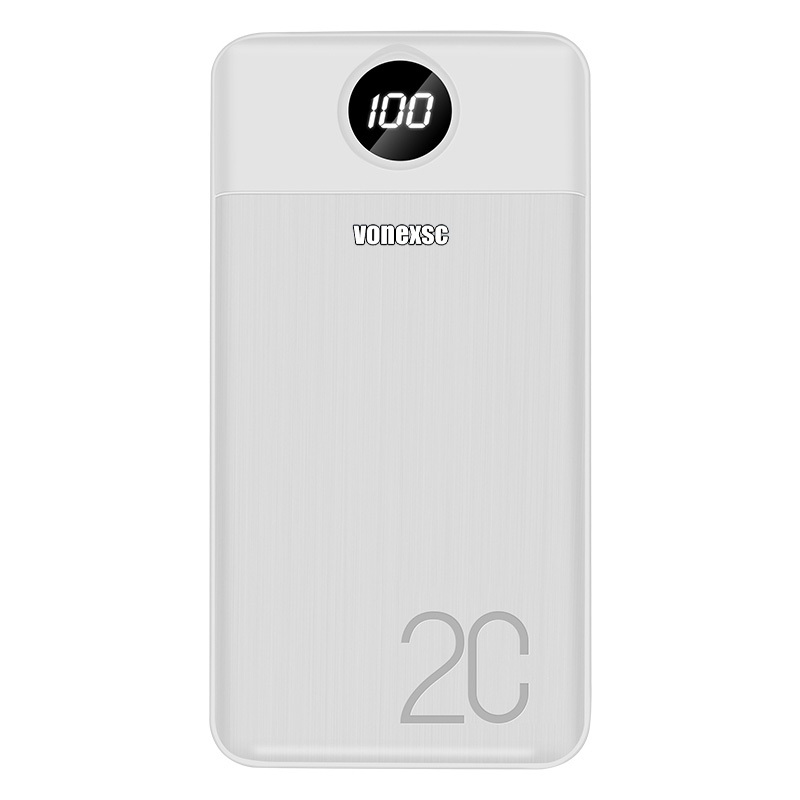 Vonexsc PT126P Powerbank bertenaga saku mini, pengisian cepat, kapasitas 20000 mAh 141*70*29.5mm