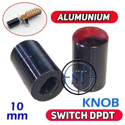 Knop Switch DPDT Knop Push Button Mika Knop Potensio Tone Control Almunium