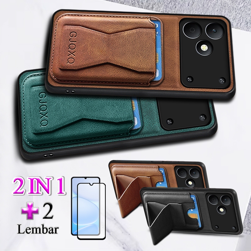 2 In 1 Case For Realme Note 80 60 50 10 4G 10 Pro 5G XT Casing Ponsel Kulit Premium Dengan Slot Kart