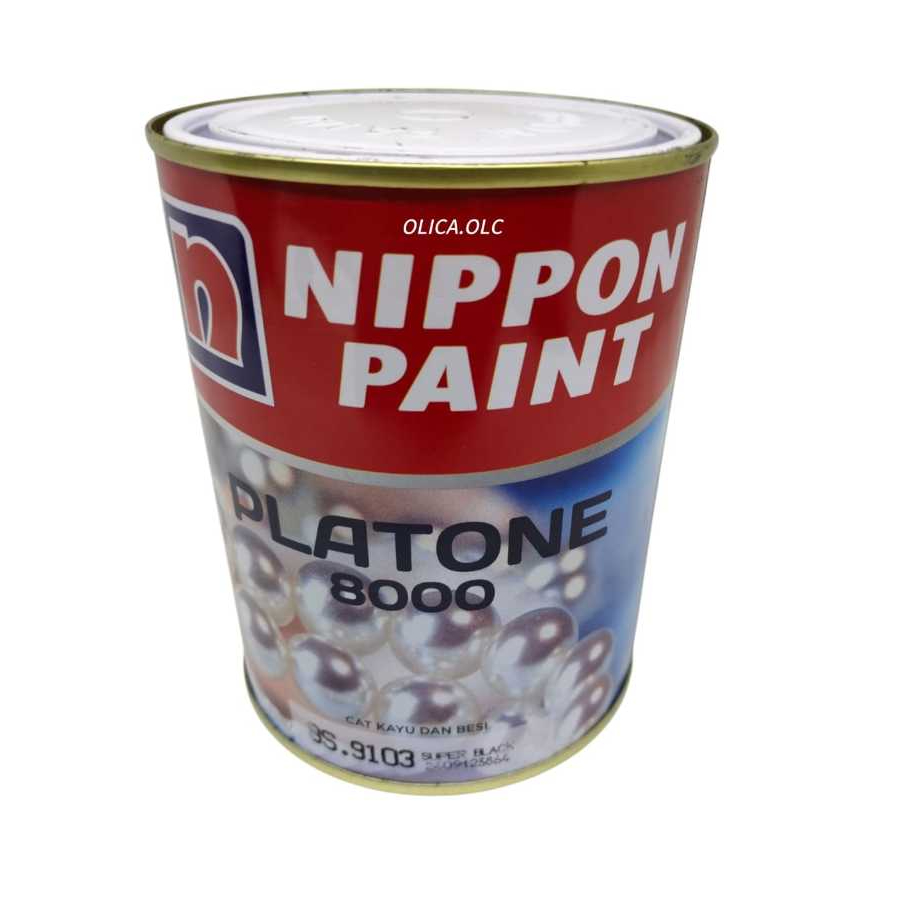 CAT MINYAK NIPPON PAINT PLATONE 8000 BS.9103 SUPER BLACK (kecil)