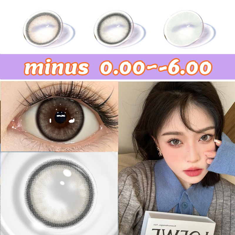 Mysticeyes Softlens Minus (0.00 s/d -6.00) Fog Pearl Series Gray 14.00MM