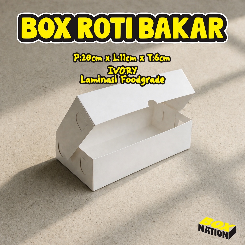 Dus Roti Bakar Ivory Tebal Food Grade / Box Roti Bakar / Kemasan Roti Bakar / Dus Brownies Ivory / b