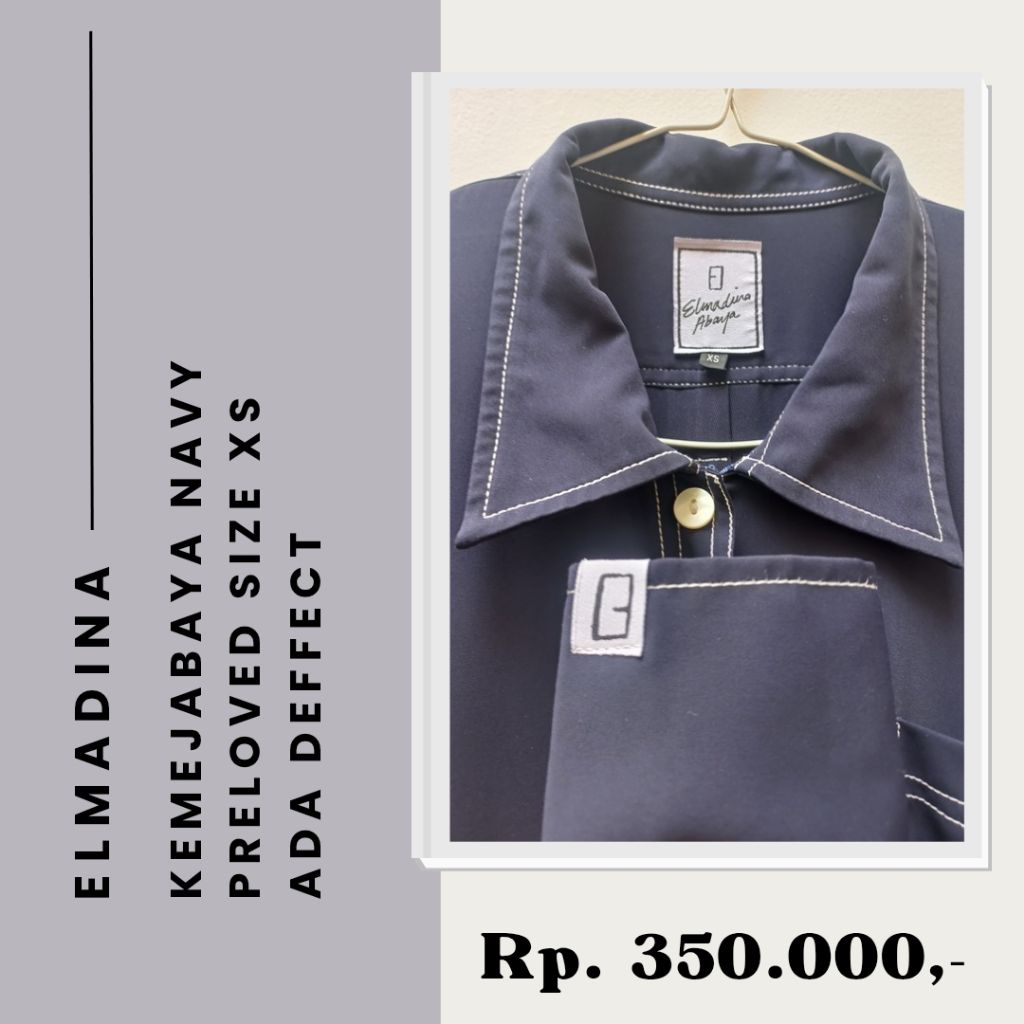 Elmadina Kemejabaya Preloved Navy Size XS