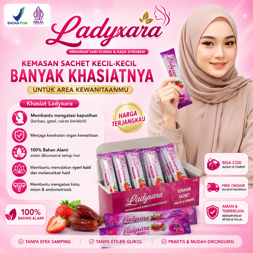 Ladyxara Kemasan sachet 5 sachet lebih Praktis Untuk atasi Area kewanitaan