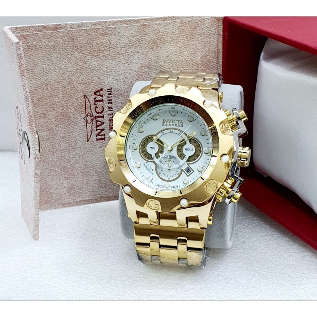 Jam tangan pria invicta venom Chrono aktif tali rantai free box