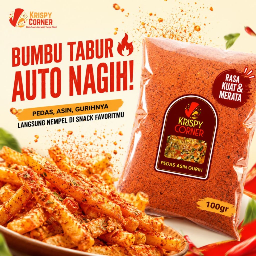 BUMBU TABUR ASIN GURIH PEDAS 100GR BUMBU TABUR ANEKA RASA BUBUK TABUR PEDAS ASIN GURIH SHIHLIN 100Gr