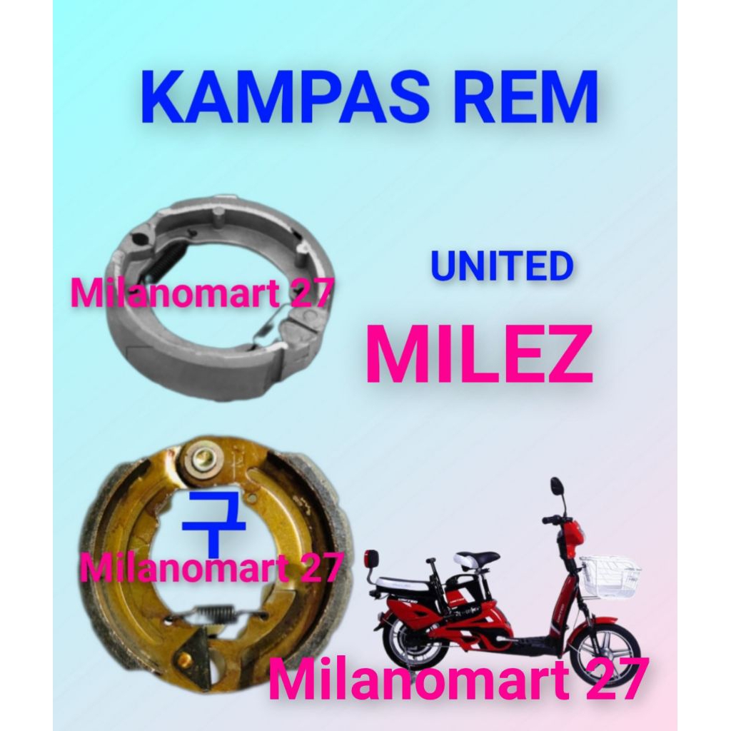 kampas rem united milez kampas rem sepeda listrik united milez