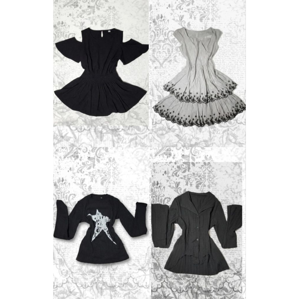 preloved | y2k gothic dress blouse batch #1