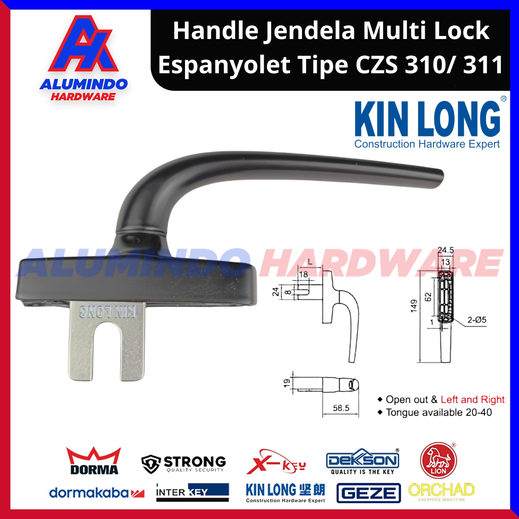 Handle Espanyolet Kinlong CZS 310/ 311 Handle Jendela