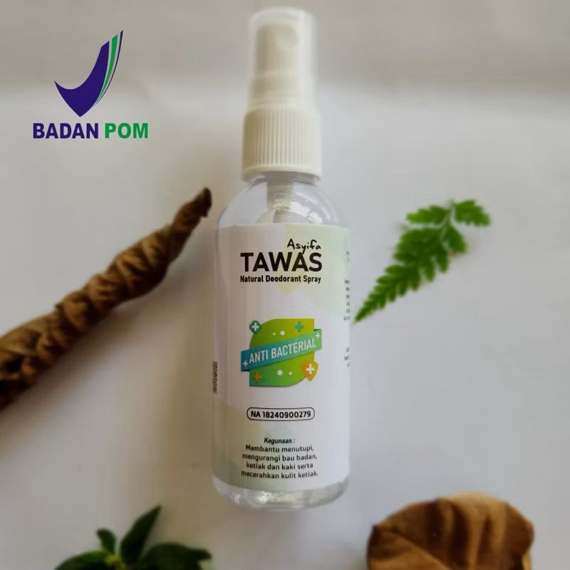 NATURAL DEODORANT SPRAY 1 Pcs  - ASYIFA TAWAS SPRAY - TAWAS DEODORANT SPRAY - TAWAS SPRAY BPOM ORI