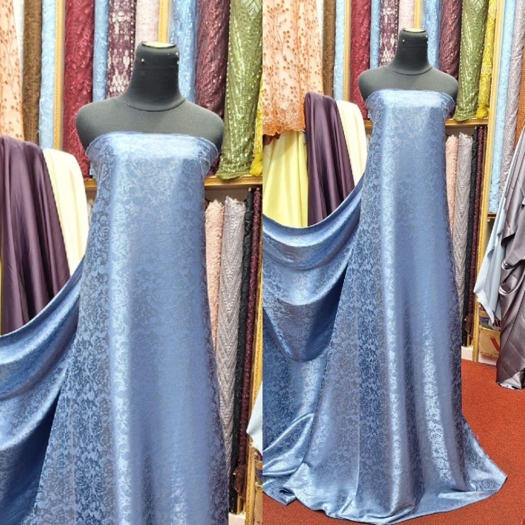 (COD)-Kain bahan armani jaguard silk halus lembut premium | Kain armani jaguard silk original import