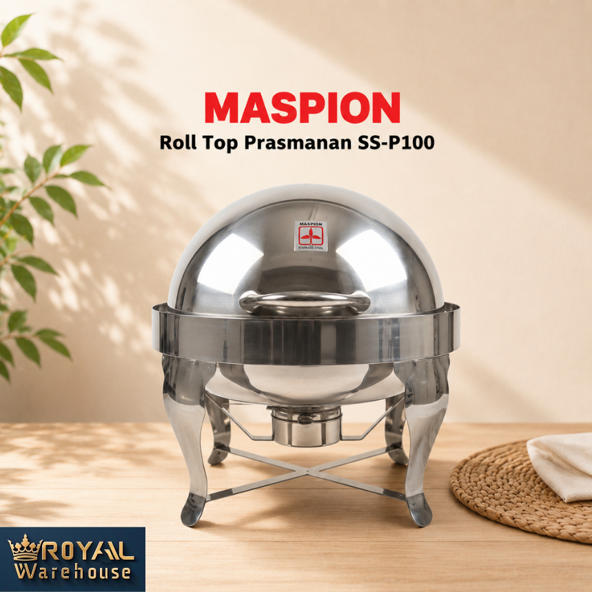 MASPION Roll Top Prasmanan SS-P100 26 Cm Wadah Saji Stainless Steel  New Original Elegan