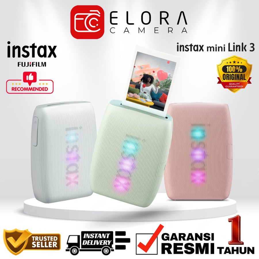 Fujifilm Instax Mini Link 3 Smartphone Printer Instant Printer HP Portable Garansi Resmi