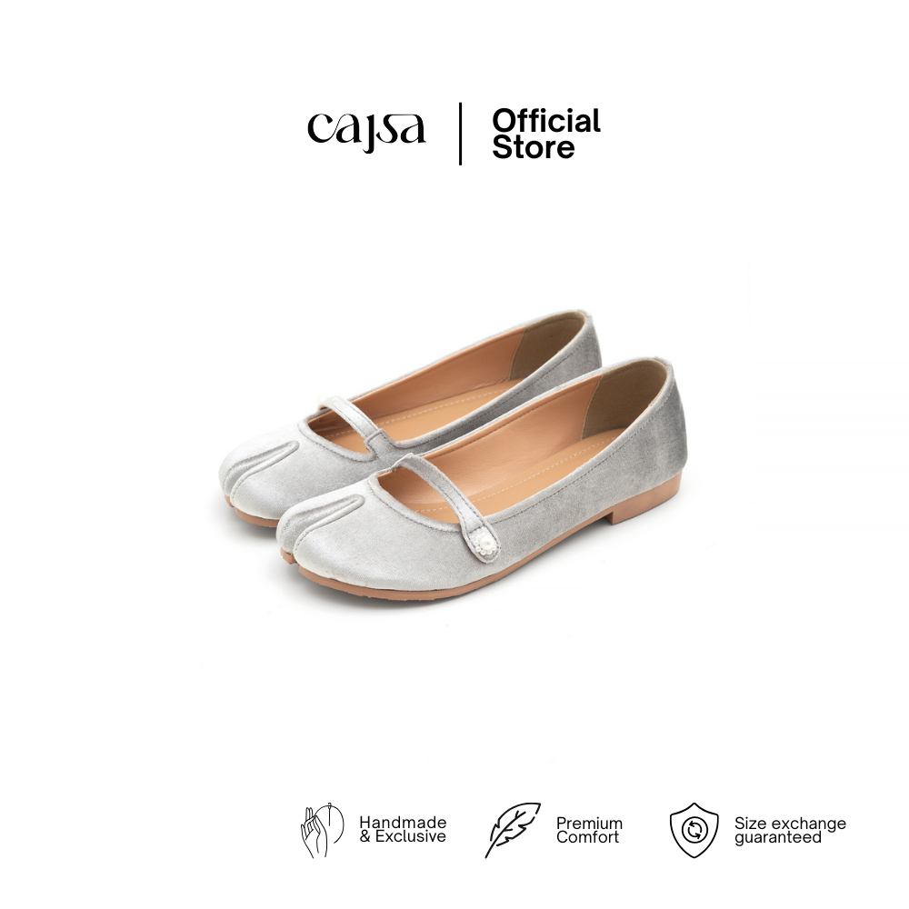 CAJSA | SORA VELVET SILVER - TABI FLATS