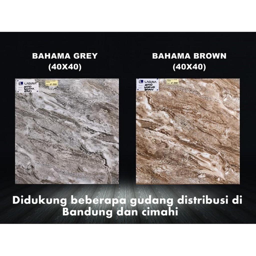 KERAMIK LANTAI LAGUNA BAHAMA GREY & BROWN 40X40 KW 1//KERAMIK LANTAI GLOSSY MOTIF SERAT MARMER