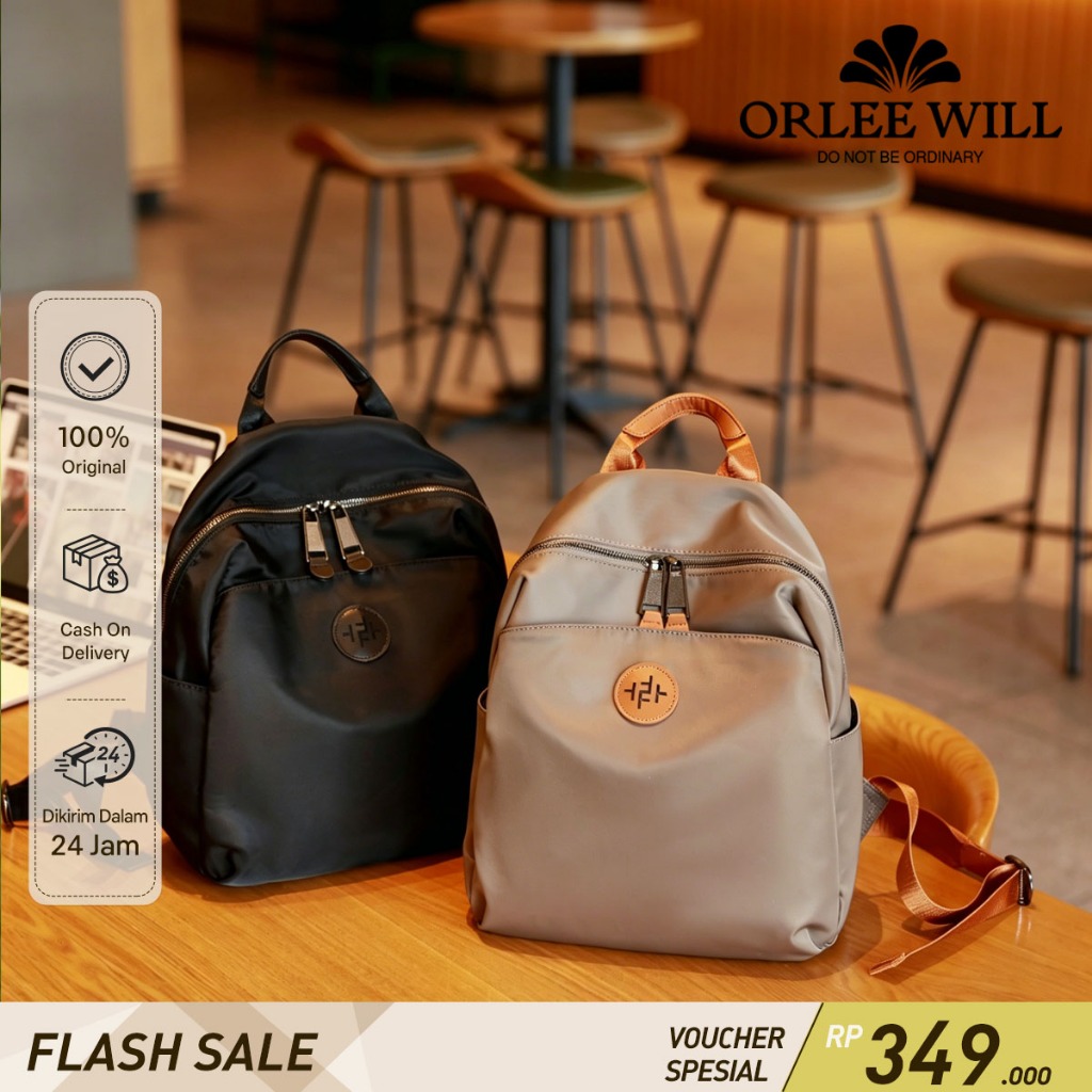 ORLEE WILL Tas Kanvas Ransel Wanita Waterproof Backpack Anti Air OL-8023