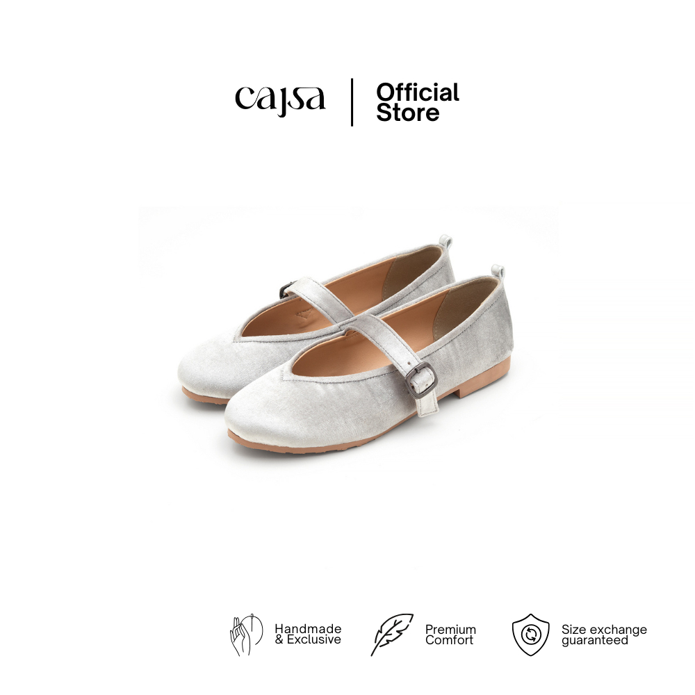 CAJSA | LULEA VELVET SILVER - FLATSHOES