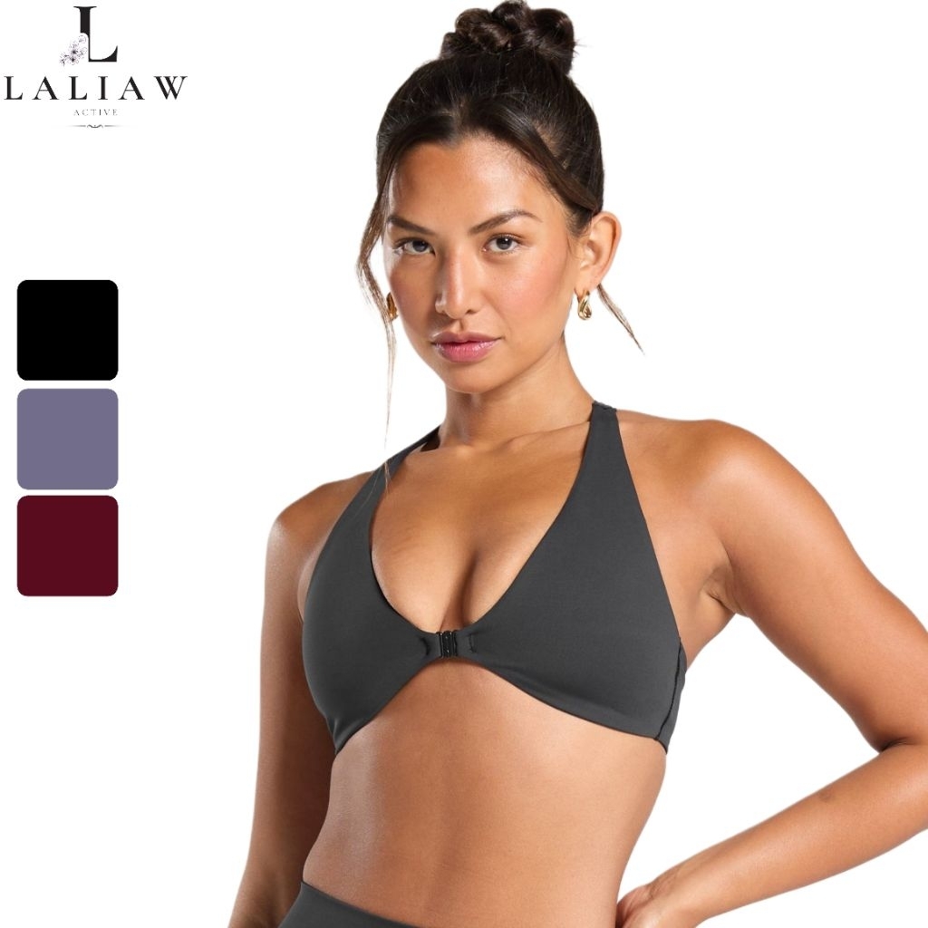 Laliaw.Active - Selly Top / Atasan Olahraga Wanita Sportbra Brasport Gym Halter Neck Bra Gymshark
