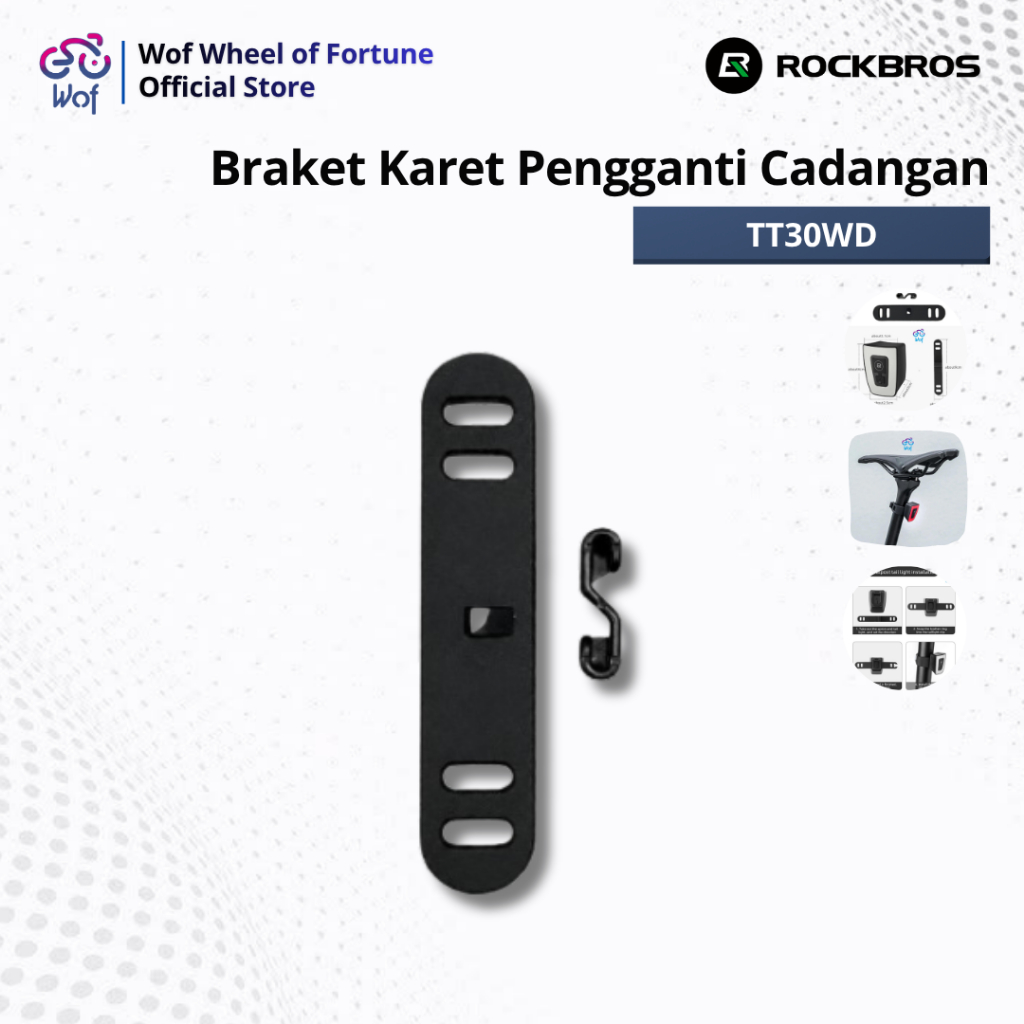 ROCKBROS TT30-WD Braket Karet Pengganti Cadangan untuk lampu Belakang Helm Replacement Rubber Tailli