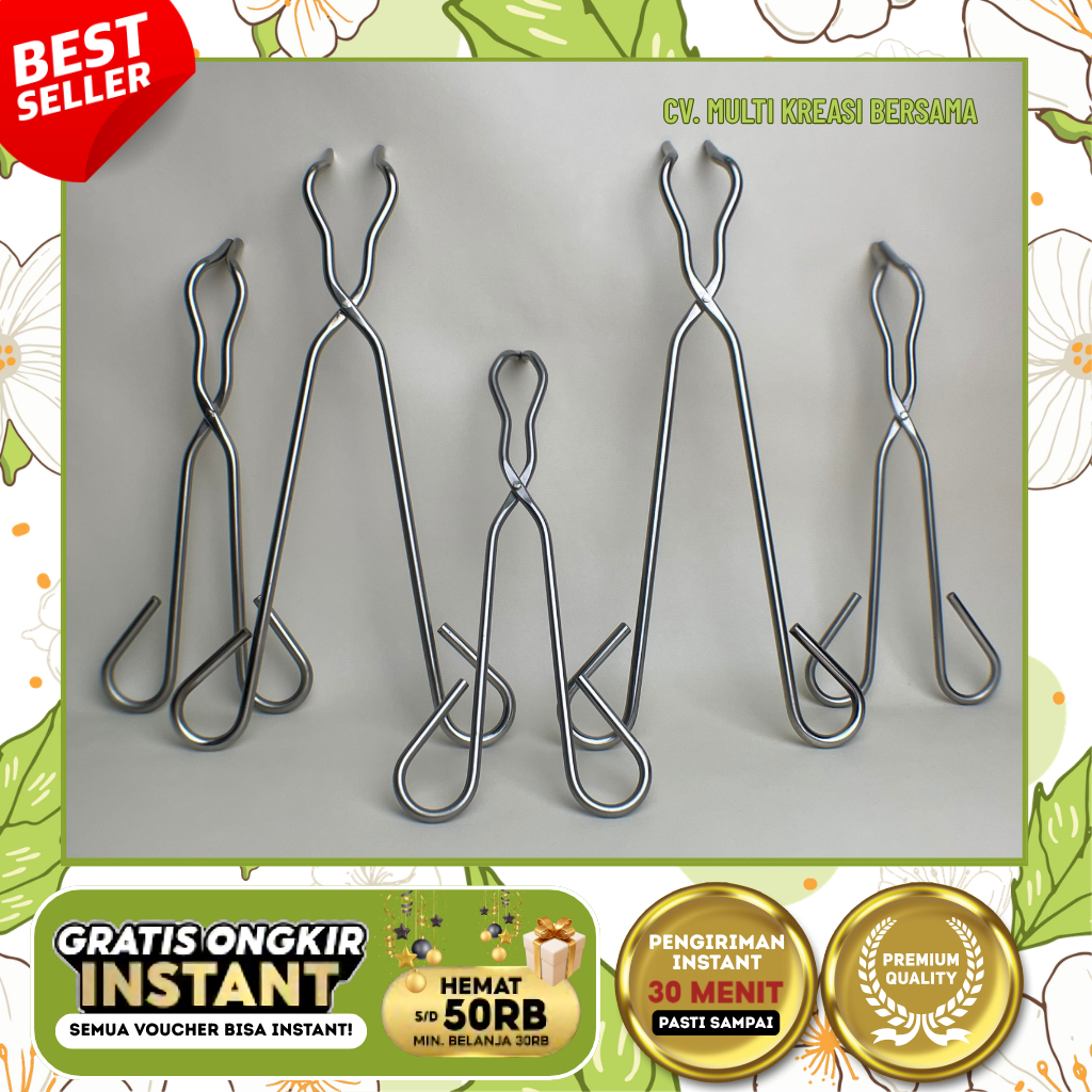 CRUCIBLE TONG 25 CM & 30 CM | TANG KRUSIBEL | PENJEPIT KRUS | TANG CAWAN PORSELEN | TANG LABORATORIU