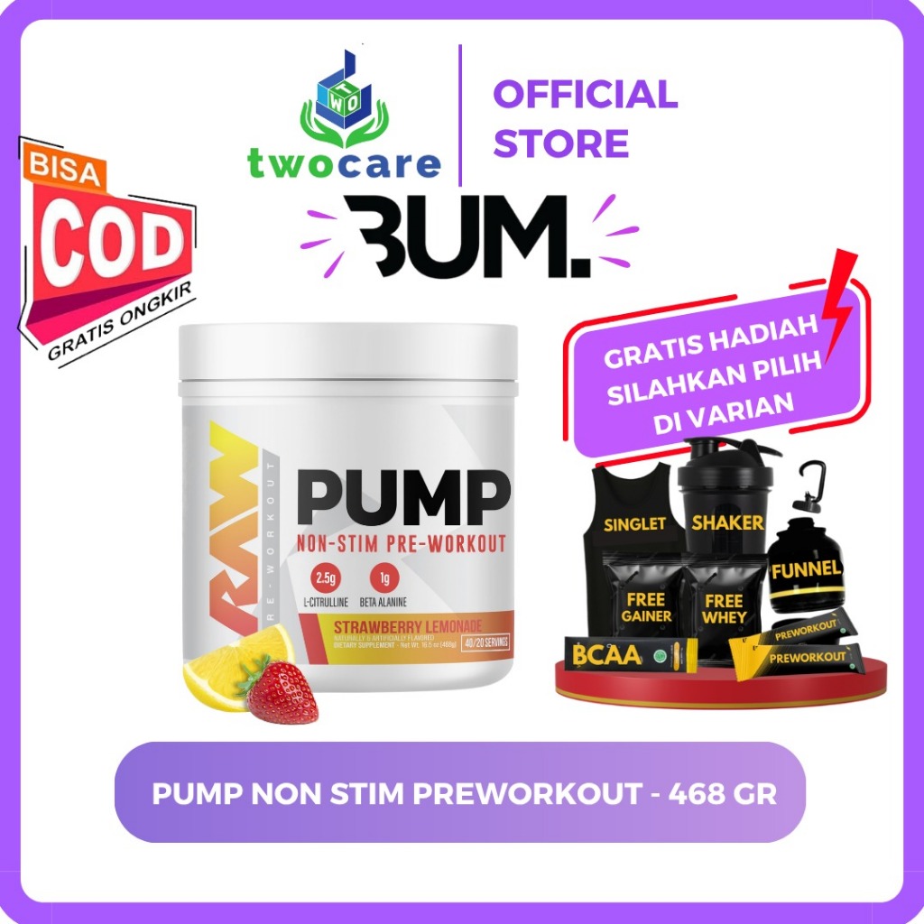Raw Pre Workout Pump Non Stim Pre Workout 468 gr