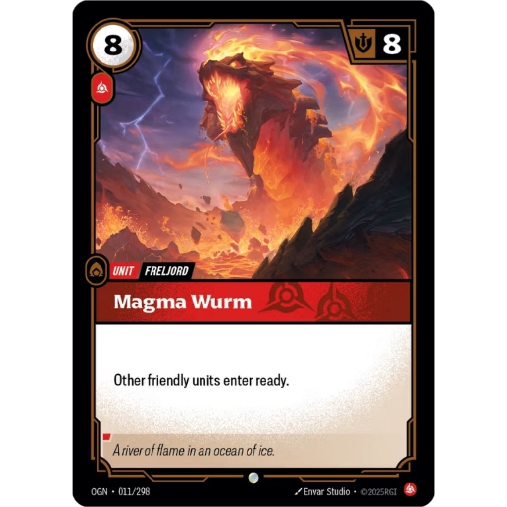Magma Wurm [OGN-011 C] Riftbound League of Legends Trading Card Game TCG EN