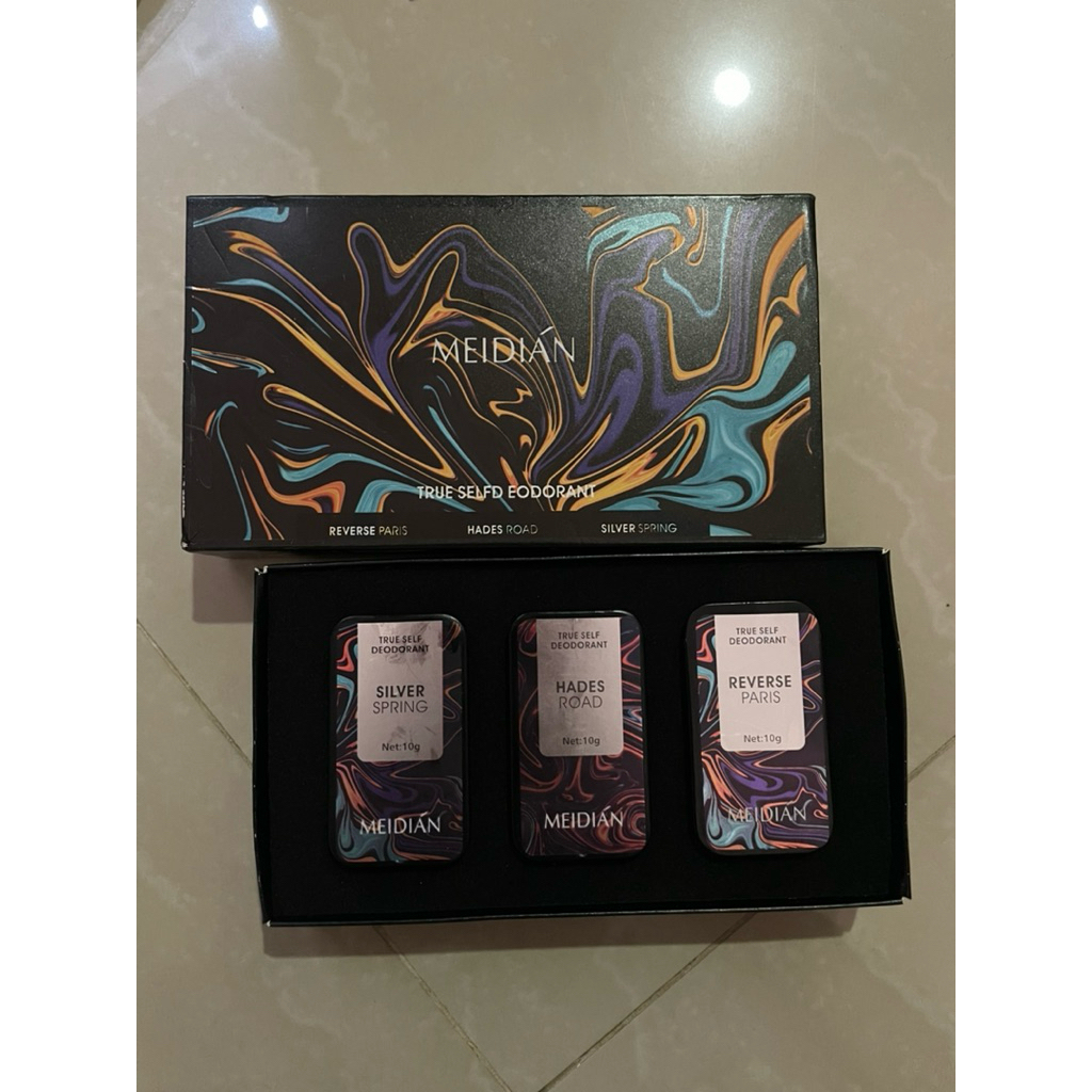 Perfume Meidian 3pcs Parfum Padat Tahan Lama Tanpa Bekas / Solid Cologne untuk Pria dan Wanita / Per