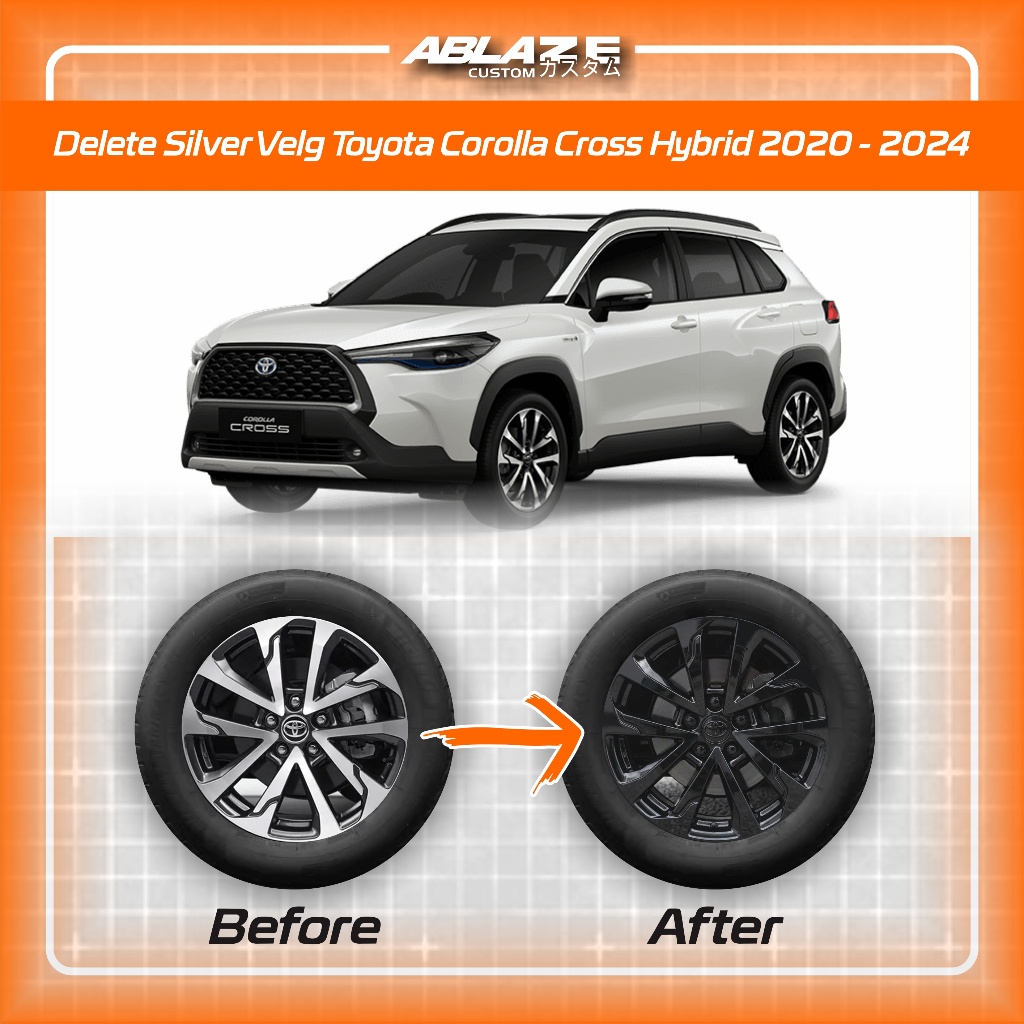 Sticker Velg Sticker Delete Silver Velg Toyota Corolla Cross Hybrid 2020 - 2024