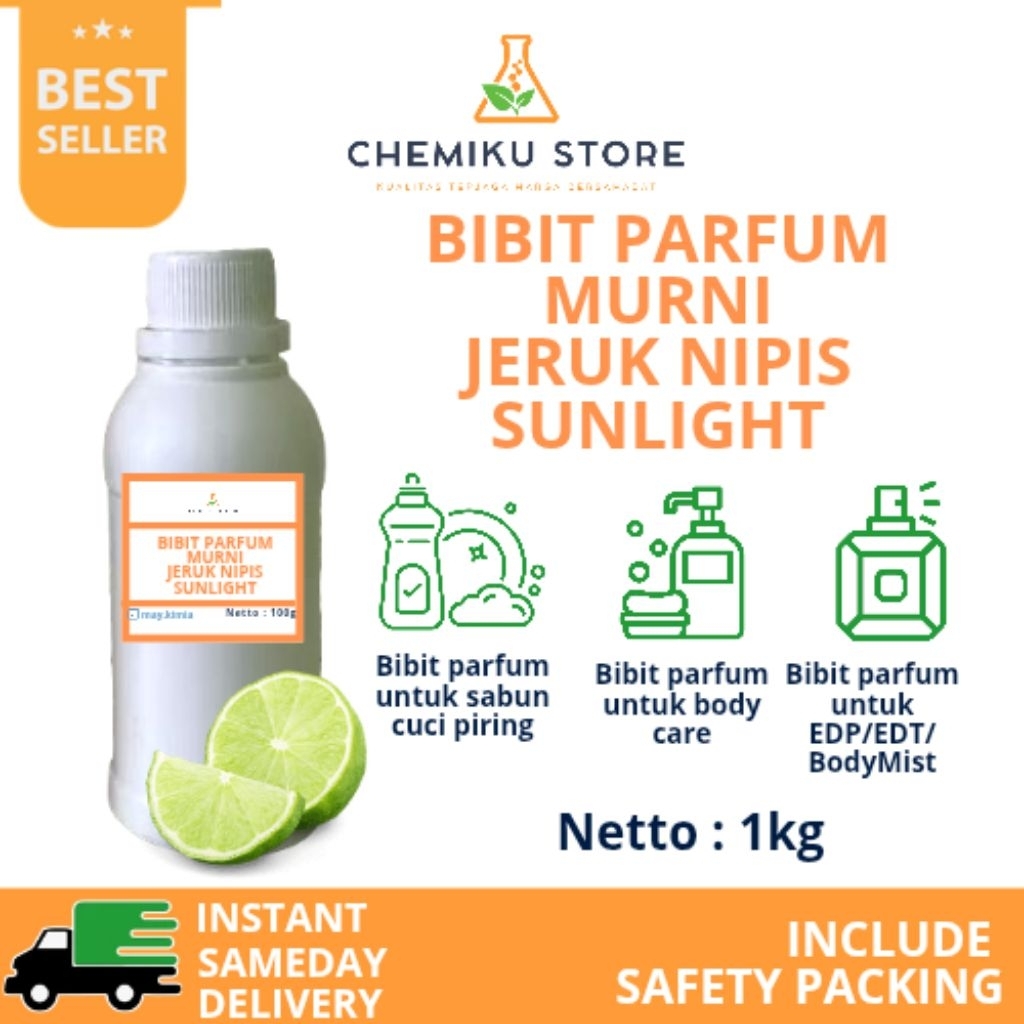 Bibit Parfum Murni Jeruk Nipis Sunlight 1kg / bibit parfum murni aroma jeruk nipis  sunlight 500g / 