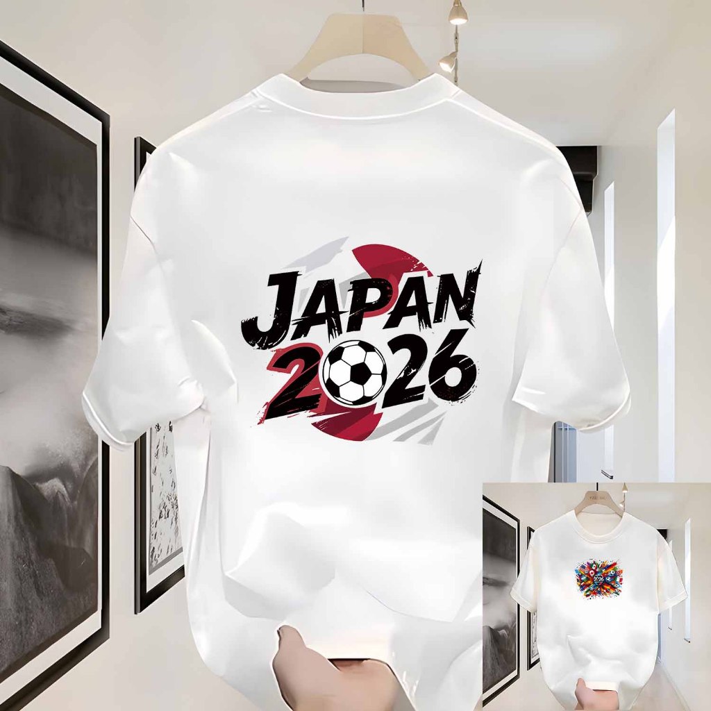 *** COD *** T-shirt Jepang 2026 Desain Bendera Depan Belakang Katun Premium Unisex Terbaru Kekinian 