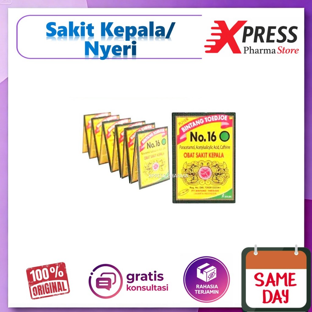 XPRESS  Puyer No 16 isi 12 sachet Bintang Todjoe Tujuh Puder 38 Kalbe Sakit Kepala