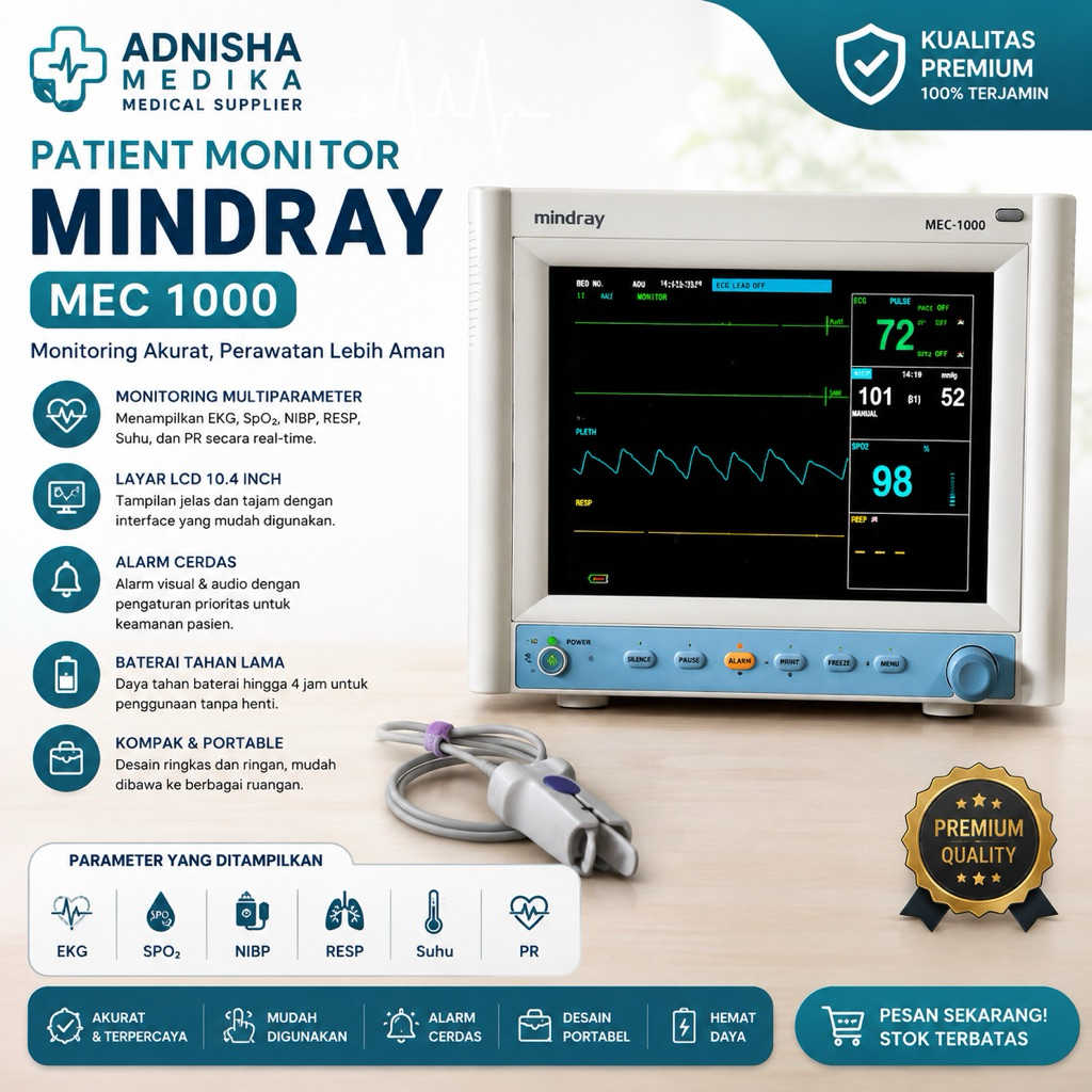 PATIENT MONITOR MINDRAY MEC-1000 / PASIEN MONITOR MINDRAY second