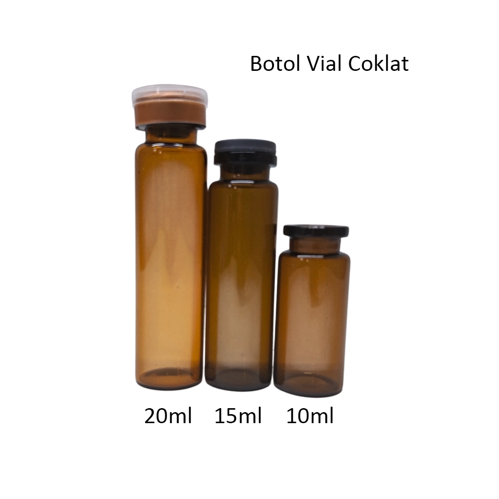 Botol Vial Coklat, Amber (10bh/bks)