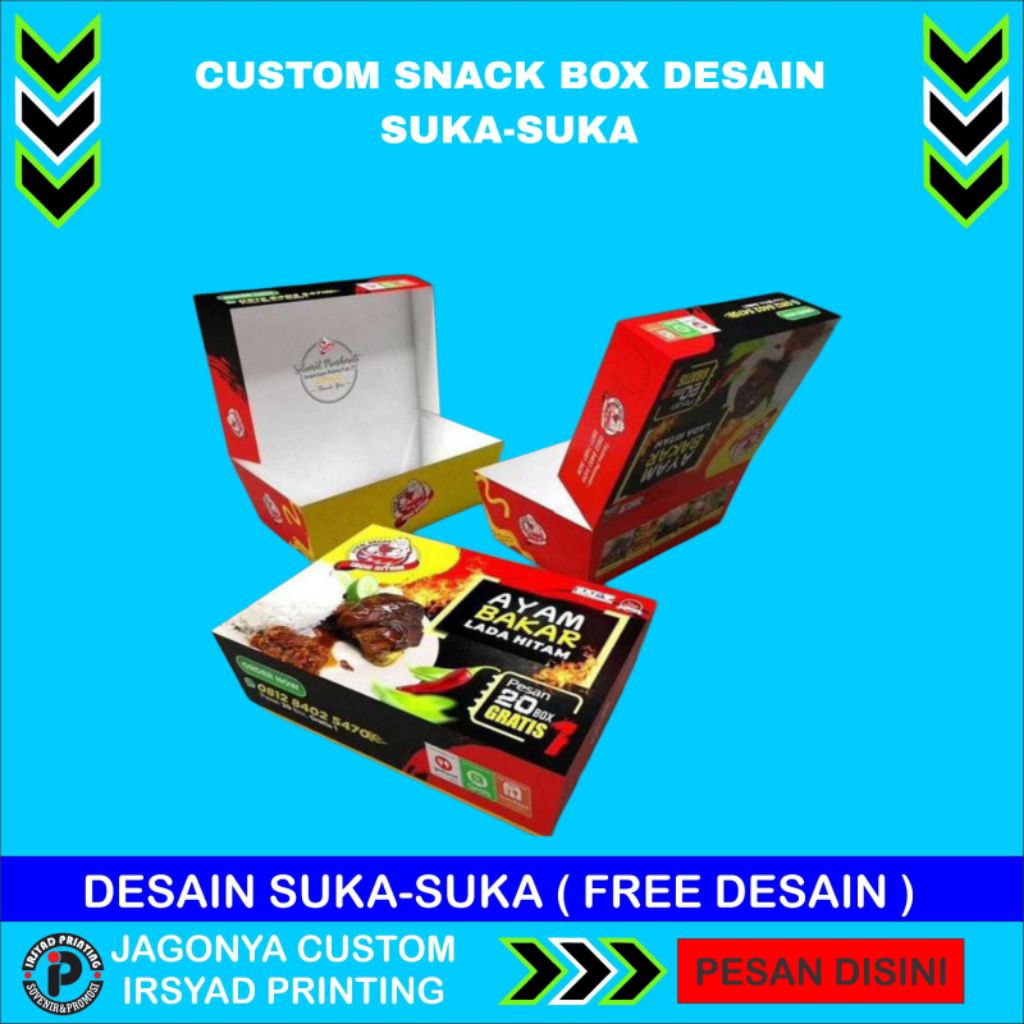 box kemasan/custom box nasi/Snack box/bungkus nasi custom